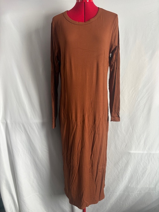 None Dresses & Skirts - Everyday Long-Sleeve Maxi Dress in Rust